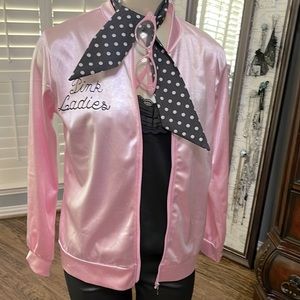 Halloween costume Grease/ pink ladies jacket include sunglasses and tie